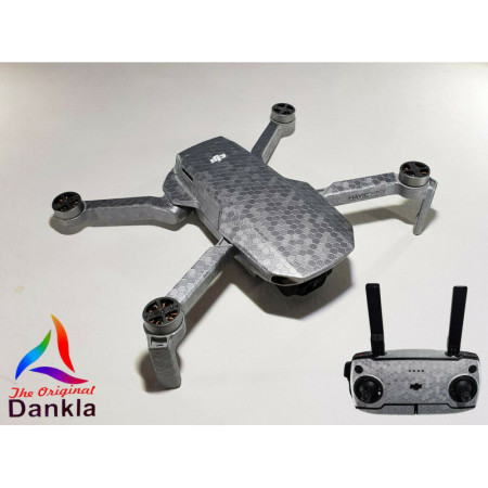 DJI MAVIC MINI - SKIN - HONEYCOMB SILBERGRAU - Folie / Decal / Wrap / Drohne