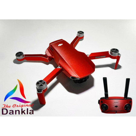 DJI MAVIC MINI - SKIN - ALU ROT GEBÜRSTET - Folie / Decal / Wrap / Drohne