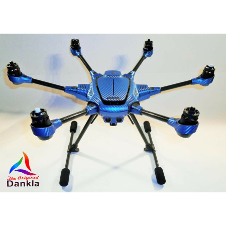 YUNEEC TYPHOON H - SKIN - Carbon Blau/blue / Wrap / Decal / Foil/Folie / Drohne