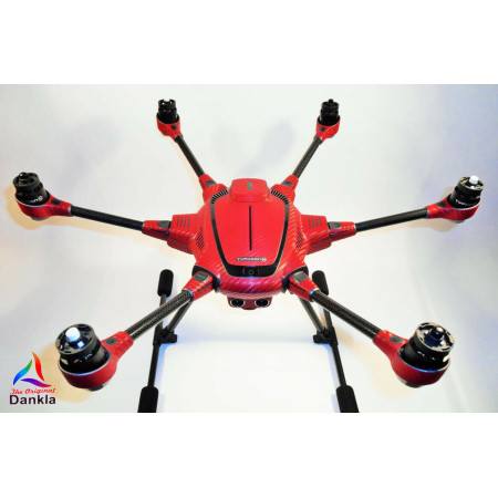YUNEEC TYPHOON H - SKIN - Carbon Rot/red / Wrap / Decal / Foil / Folie / Drohne