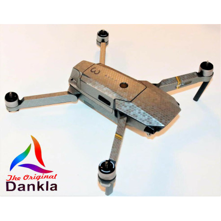 DJI MAVIC PRO/PLATINUM - SKIN - HONEYCOMB SILBER - 3-5 Batterien /Drohne/Zubehör