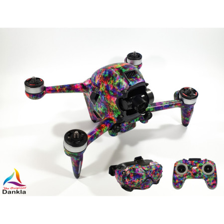 DJI FPV - SKIN - Design: Coloured Pixels + Goggles