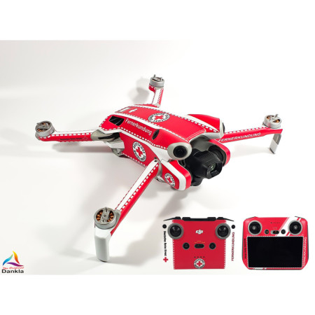 DJI MINI 4 PRO – SKIN – DESIGN: DRK + 10x Akku- sowie DJI RC2 + RC-N2 Folie
