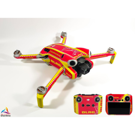 DJI MINI 4 PRO – SKIN – DESIGN: DLRG + 10x Akku- sowie DJI RC2 + RC-N2 Folie