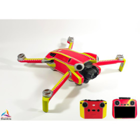 DJI MINI 4 PRO – SKIN – DESIGN: Feuerwehr ohne Schrift und Wappen + 10x Akku- sowie DJI RC2 + RC-N2 Folie