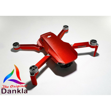 DJI MINI 4K - SKIN - ALU ROT GEBÜRSTET / RED BRUSHED - Decal - Wrap - Folie