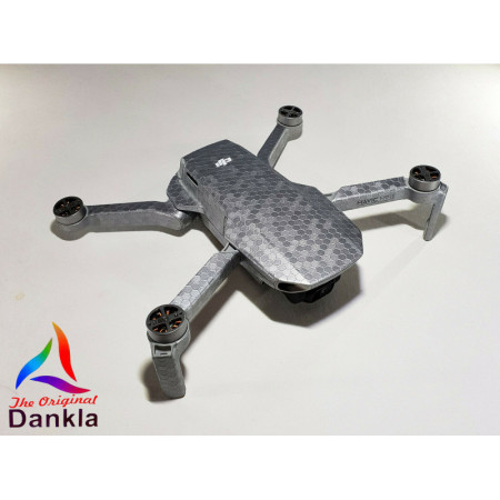 DJI MINI 4K - SKIN - HONEYCOMB SILBERGRAU /  SILVERGREY - Decal - Wrap - Folie