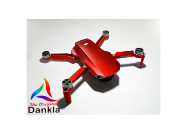DJI MINI 2 - SKIN- ALU ROT GEBÜRSTET / RED BRUSHED- Decal - Wrap -  Folie - Foil