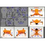 DJI MINI 2 - SKIN - METALLIC MANDARINE / MET. TANGERINE  - Decal - Wrap -  Folie