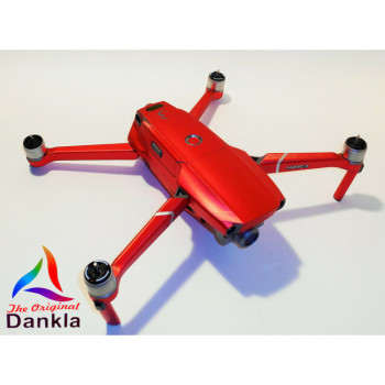 DJI MAVIC 2 PRO/ZOOM- SKIN - ALU ROT GEBÜRSTET / ALU RED BRUSHED - 3-5 Batterien
