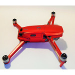 DJI MAVIC 2 PRO/ZOOM- SKIN - ALU ROT GEBÜRSTET / ALU RED BRUSHED - 3-5 Batterien