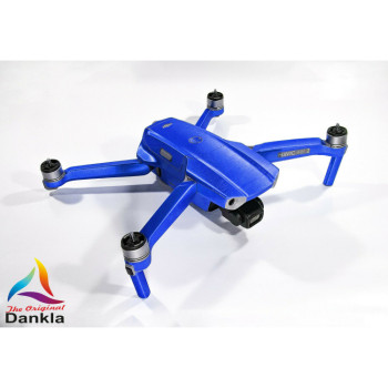 DJI MAVIC AIR 2  + RC - SKIN - ALU BLAU GEBÜRSTET - 3-5x Batterie / Folie/Decal