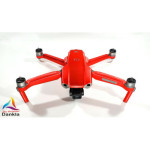 DJI MAVIC AIR 2  + RC - SKIN - ALU ROT GEBÜRSTET - 3-5x Batterie / Folie/Decal