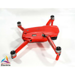 DJI MAVIC AIR 2  + RC - SKIN - ALU ROT GEBÜRSTET - 3-5x Batterie / Folie/Decal